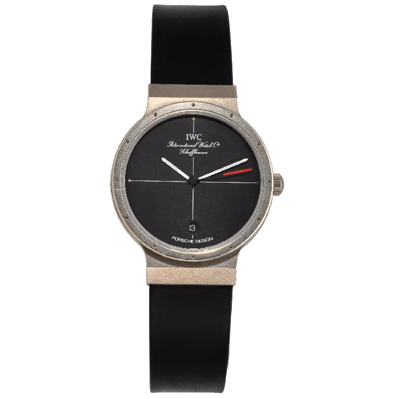 minimalist women’s watches with thin cases and simple designs -IWC Porsche Design IW3330 32mm Titanium Watch