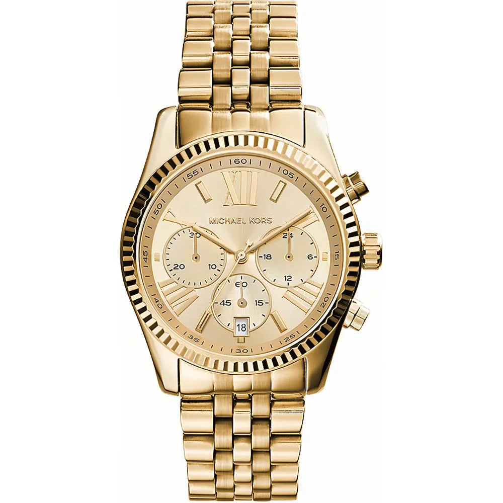 men's watches with digital chronograph functions and durable materials -Michael Kors - Ladies Golden Lexington Chronograph Watch