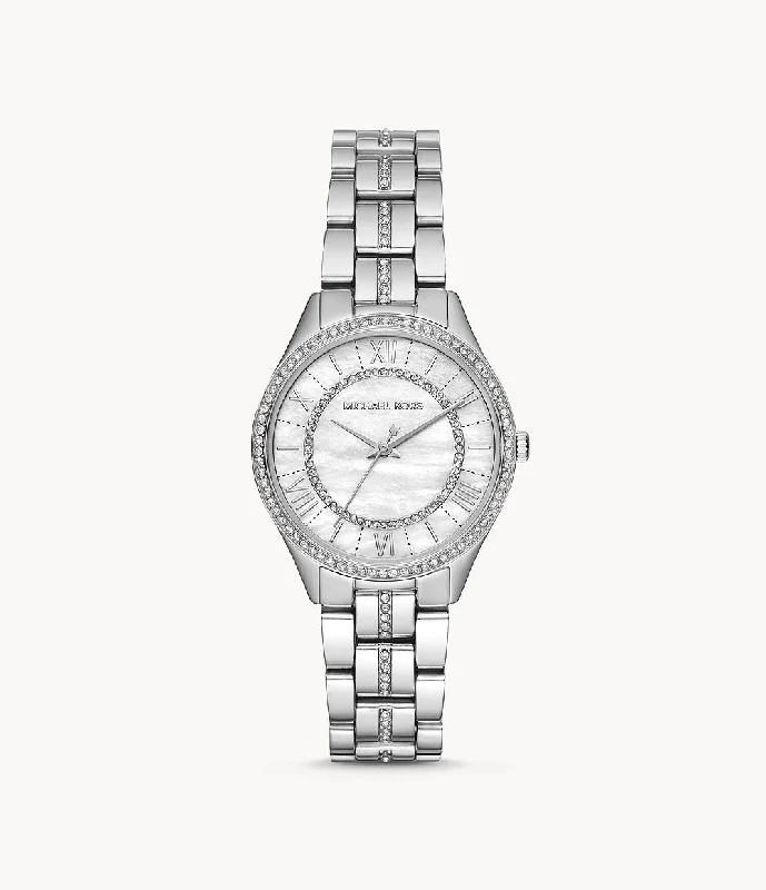 waterproof sport watches for women with step counter and GPS -Michael Kors Lauryn Stainless Steel Ladies Watch Mk3900