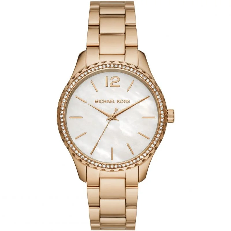 men's watches with classic round faces and leather straps -Michael Kors Layton Three-Hand Stainless Steel Watch