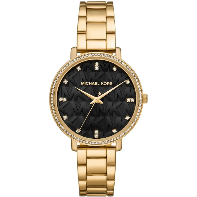 high-tech digital watches for men with fitness and health tracking -Michael Kors Pyper Three-Hand Gold-Tone Alloy Watch