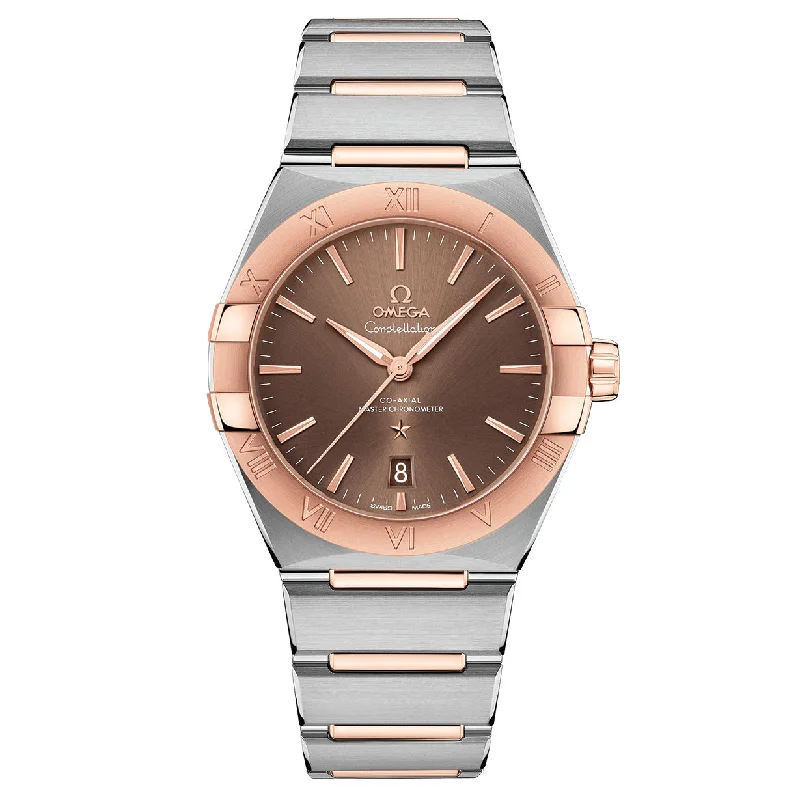 stylish women's watches with mesh metal bands and modern features -Omega Constellation Co Axial Master Chronometer Brown Dial Men 39MM