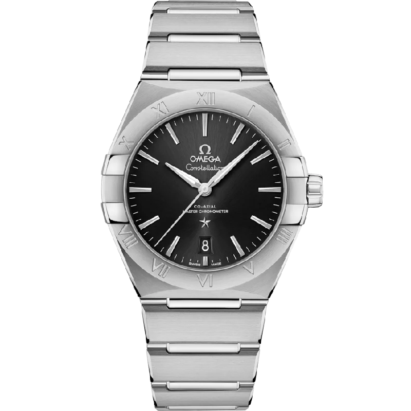 men’s watches with rugged construction and digital features -Omega Constellation Quartzblack Dial Men 39MM