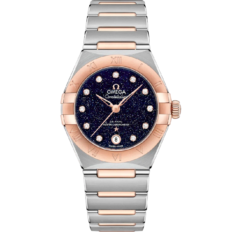 best luxury watches for men with sapphire crystal and automatic movement -Omega Constellationladies Blue Dial Women 29MM