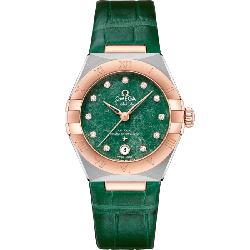 men's watches with rugged designs and sophisticated features -Omega Constellationladies Green Dial Women 29MM