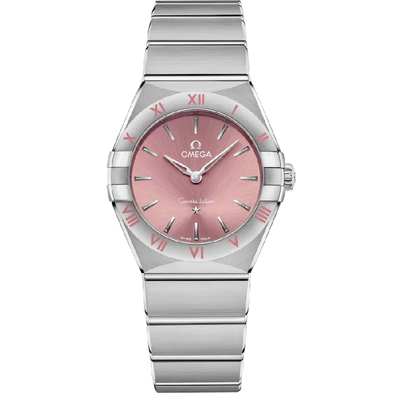 sport watches for men with fitness tracking and sleep monitoring features -Omega Constellationladies Pink Dial Women 28MM