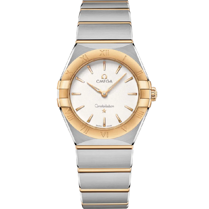 men’s watches with large cases and bold numbers on dials -Omega Constellationladies Silver Dial Women 28MM