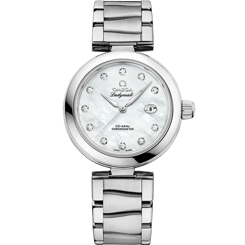 men's watches with solar-powered movement and sleek leather bands -Omega De Ville Omega Ladieswhite Dial Women 34MM