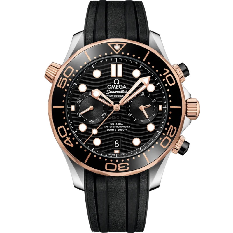 men's watches with sleek, minimal designs and eco-friendly straps -Omega Seamaster Black Dial Men 44MM