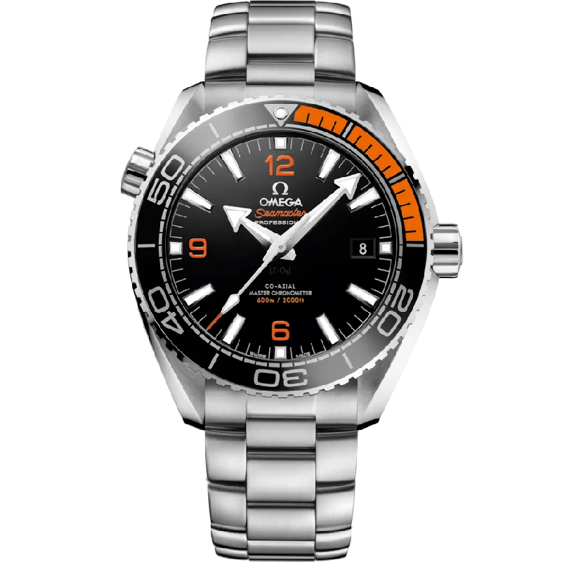 men's watches with classic faces and interchangeable silicone straps -Omega Seamaster Black Dial Men 44MM