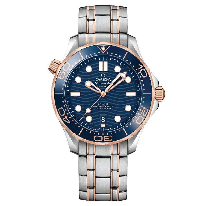 women's watches with interchangeable bands and bold dial designs -Omega Seamaster Diver 300M Co-Axial Master Chronometerblue Dial Men 42MM