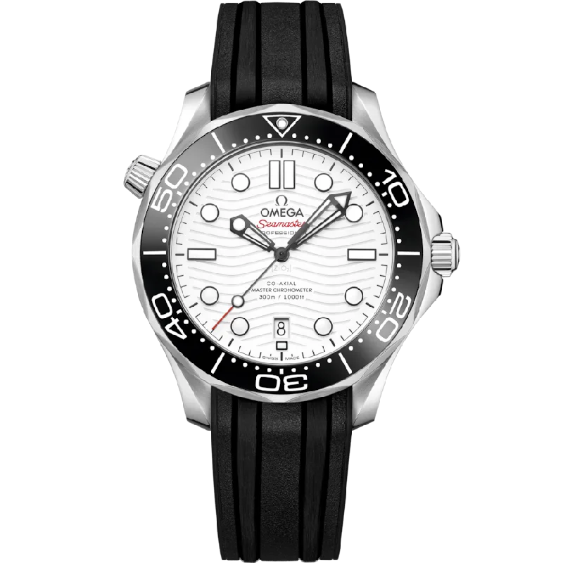 elegant women's watches with leather straps and minimalist faces -Omega Seamaster Diver 300M Co-Axial Master Chronometerwhite Dial Men 42MM