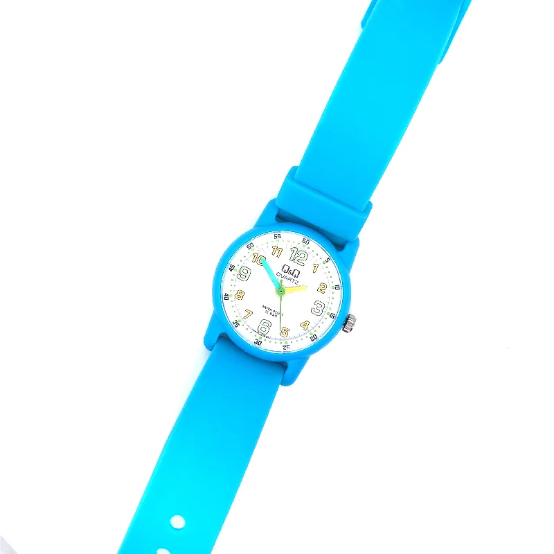 men’s watches with ceramic bands and luxury movement technology -Q&Q Blue Silicone Kids Watch