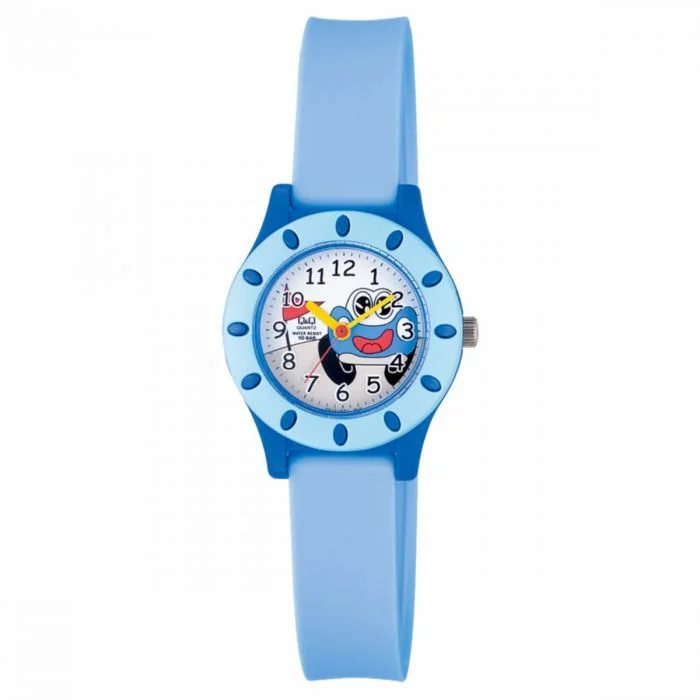 minimalist women’s watches with thin cases and simple designs -Q & Q Boys Blue Watch With Racing Car