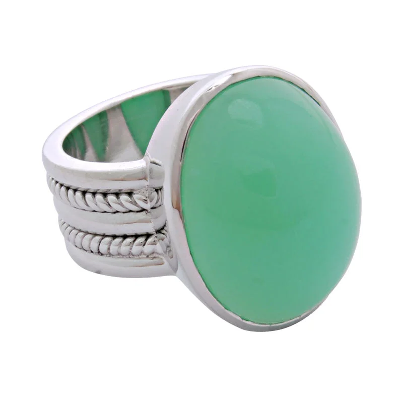 men’s engagement rings with sapphires for wedding rings-Ring- Chrysoprase  (4MS)