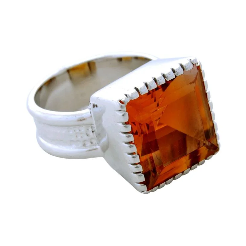 platinum rings with diamonds for men’s wedding bands-Ring-Citrine  (9NS)