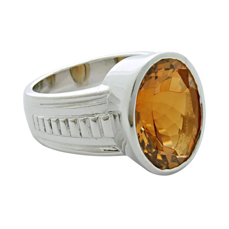 custom engagement rings for women with sapphires and diamonds-Ring-Citrine  (5QS)