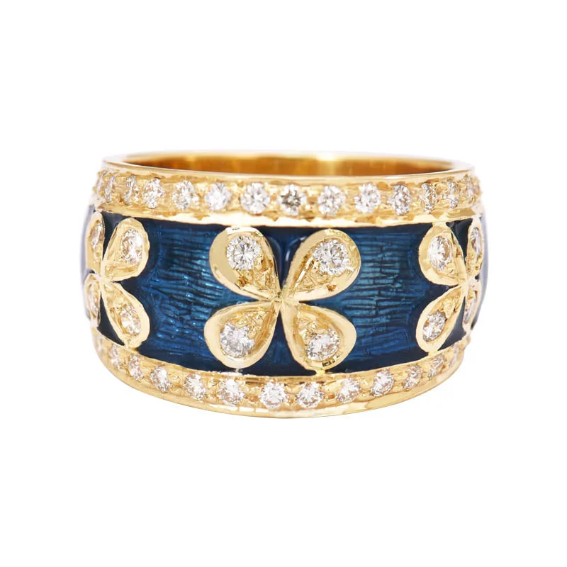 vintage rings with sapphires and diamonds for men-Ring- Diamond (Enamel)