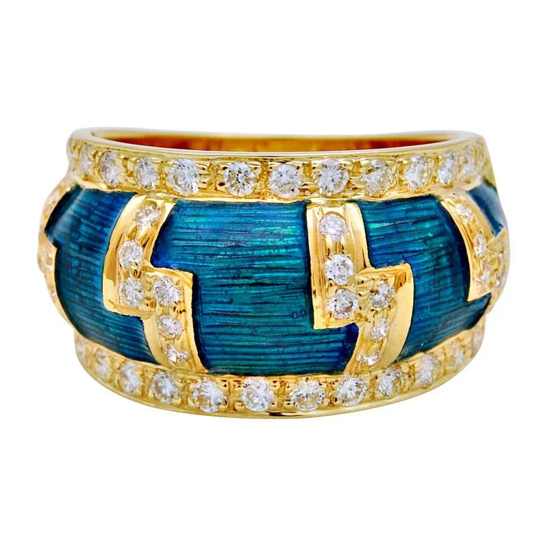 women’s rings with sapphires for engagement for men-Ring-Diamond (Enamel)  (2037L)