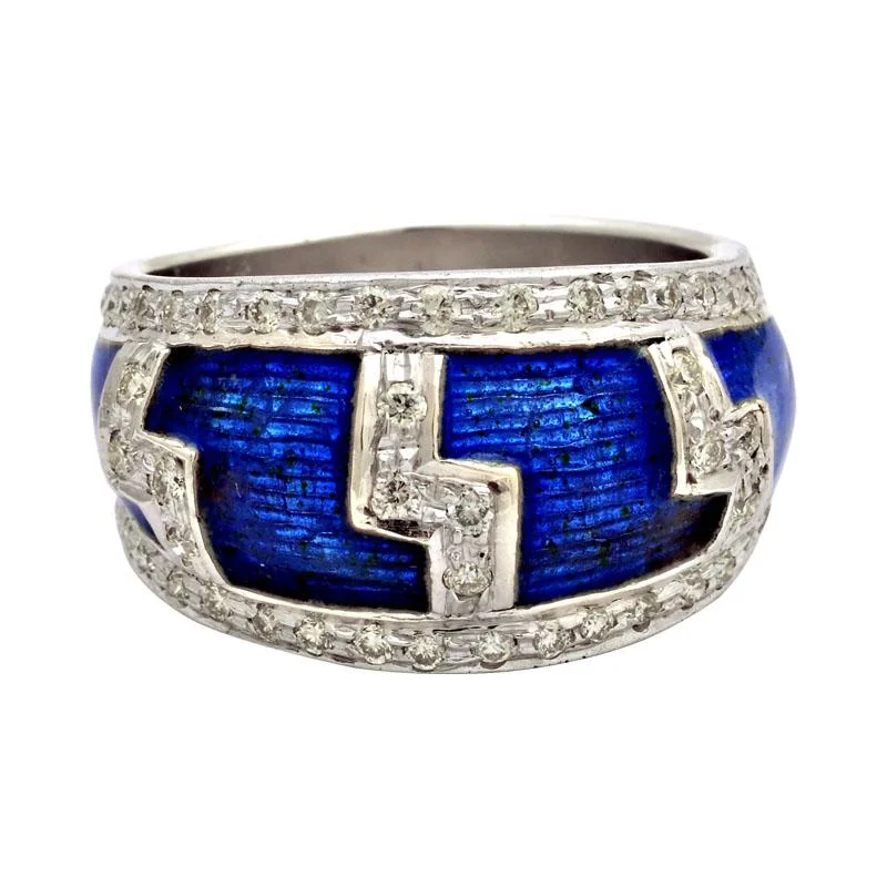 vintage wedding rings for women with sapphires and emeralds-Ring-Diamond (Enamel)  (121PS)