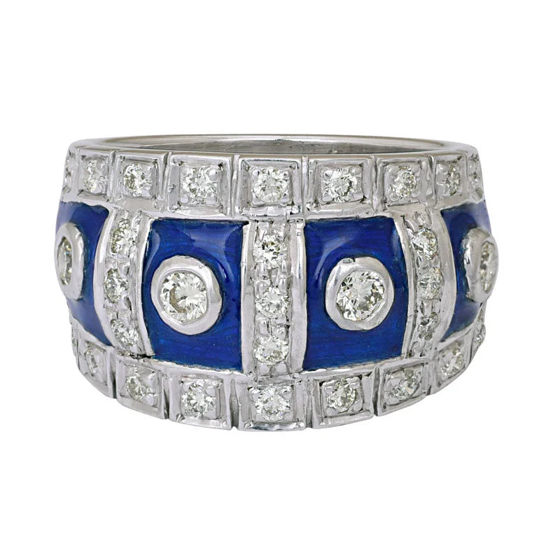 men’s wedding rings with diamonds and sapphires for wedding-Ring- Diamond (Enamel)