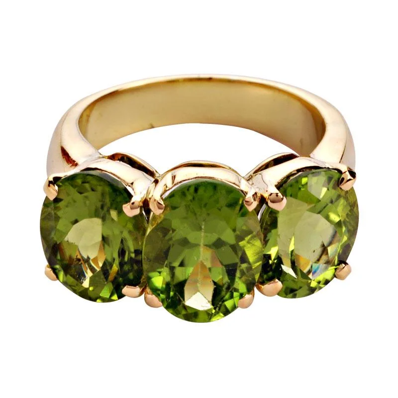 women’s platinum rings with diamonds for engagement rings-Ring-Peridot  (1130E)