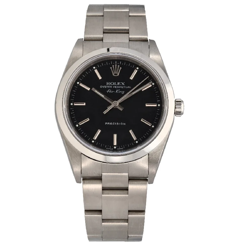 stylish watches for men with digital displays and fitness tracking -Rolex Air King 14000M 34mm Stainless Steel Watch