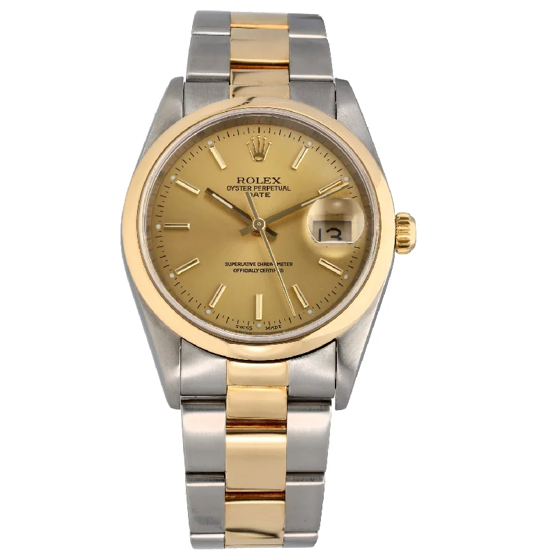 watches for women with unique designs and eco-friendly materials -Rolex Date 15203 34mm Bi-Colour Watch