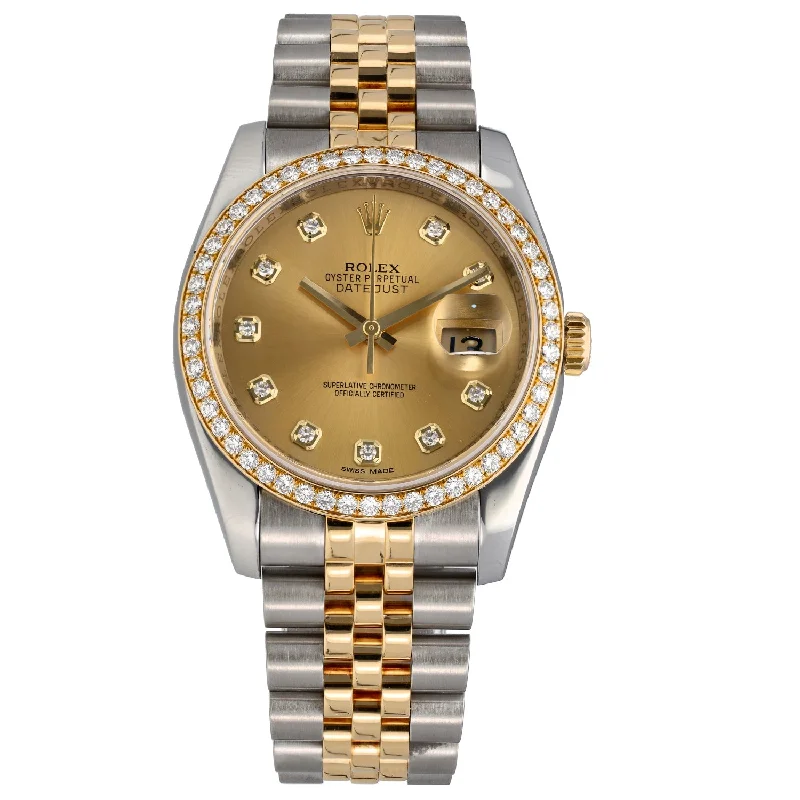 high-tech watches for men with digital features and eco-friendly bands -Rolex Datejust 116243 36mm Bi-Colour Watch