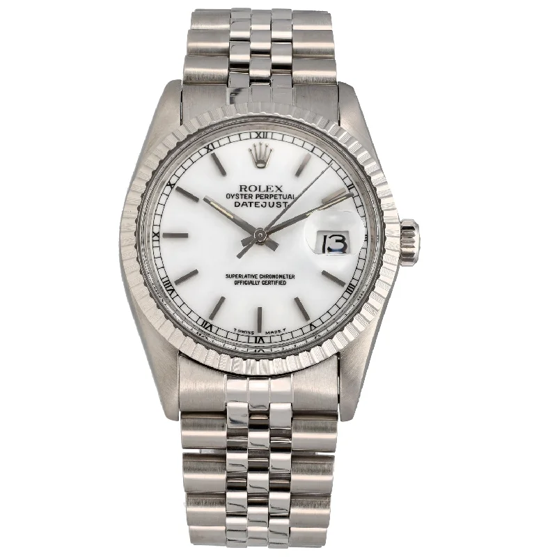 watches for men with solar-powered movement and leather bands -Rolex Datejust 16030 36mm Stainless Steel Watch