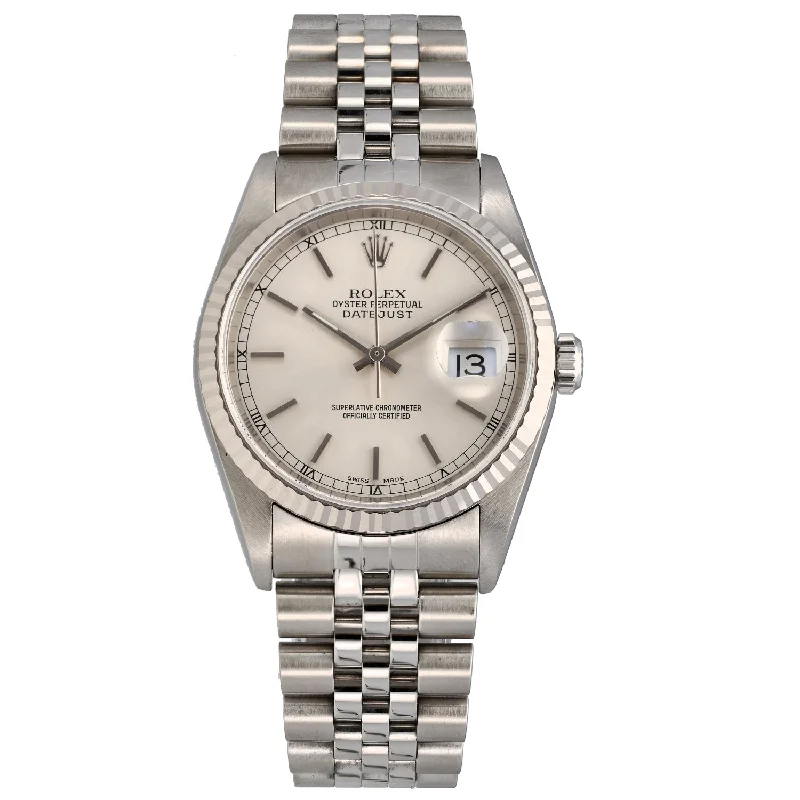 men's watches with water-resistant features and customizable straps -Rolex Datejust 16234 36mm Stainless Steel Watch