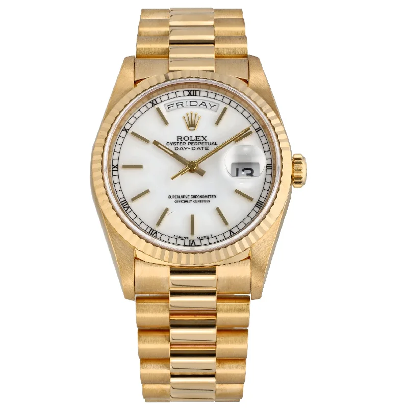 smartwatches for men with sleep tracking, fitness, and GPS features -Rolex Day-Date 18238 36mm Gold Watch