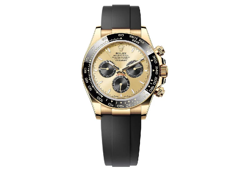 luxury watches for women with sleek dials and premium straps -Rolex Daytona 40mm 116518 Yellow Gold Oysterflex Champagne Dial