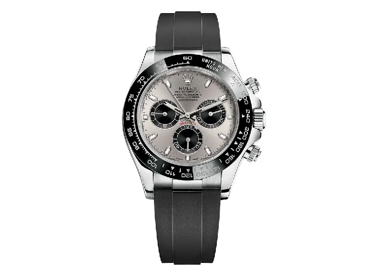 sport watches for women with built-in GPS and activity tracking -Rolex Daytona 40mm 116519 White Gold Oysterflex Steel/Bright Black Dial