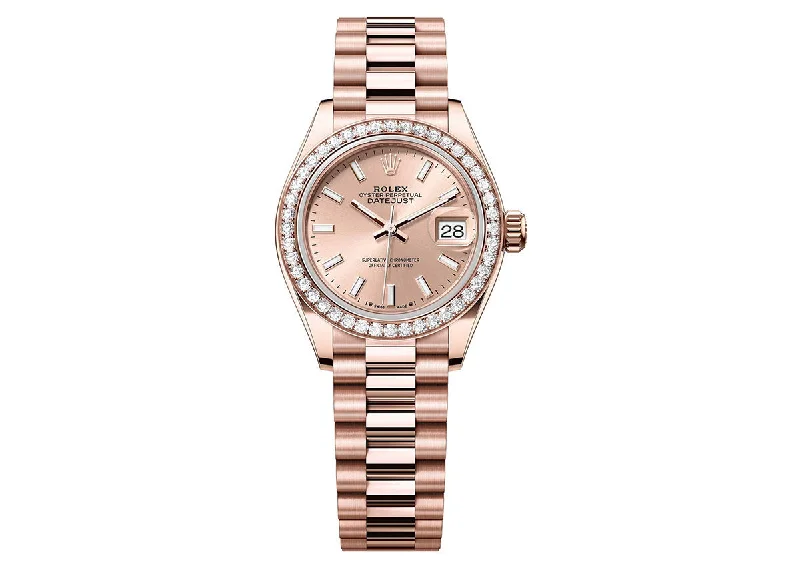 stylish men's watches with premium designs and multi-functional dials -Rolex Lady-Datejust 28mm 279135 Everose Gold Rose-Colour Dial