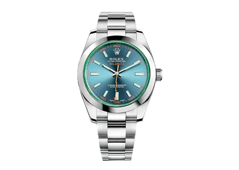 digital watches for men with real-time data and customizable features -Rolex Milgauss 40mm 116400GV Steel Oystersteel Z-Blue Dial