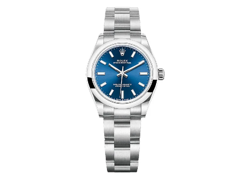 high-end watches for women with luxury details and modern designs -Rolex Oyster Perpetual 31mm 277200 Oystersteel Bright Blue Dial