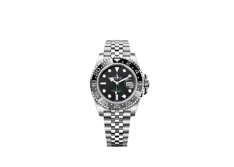 stylish women's watches with mesh metal bands and modern features -Rolex Oyster Perpetual GMT-Master II 126710 Black Dial on Jubilee Oystersteel Bracelet