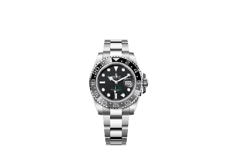 elegant watches for men with sleek stainless steel and black dials -Rolex Oyster Perpetual GMT-Master II 126710 Black Dial on Oystersteel Bracelet