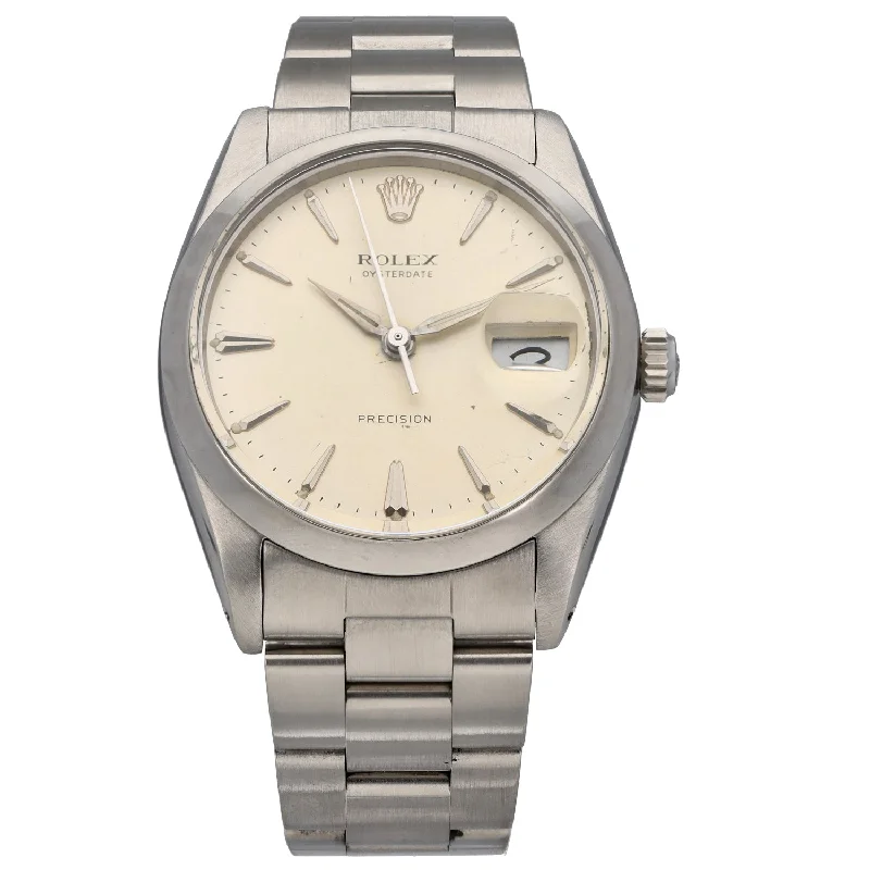 luxury watches for women with slim profiles and gemstone accents -Rolex Oyster Precision 6694 34mm Stainless Steel Watch