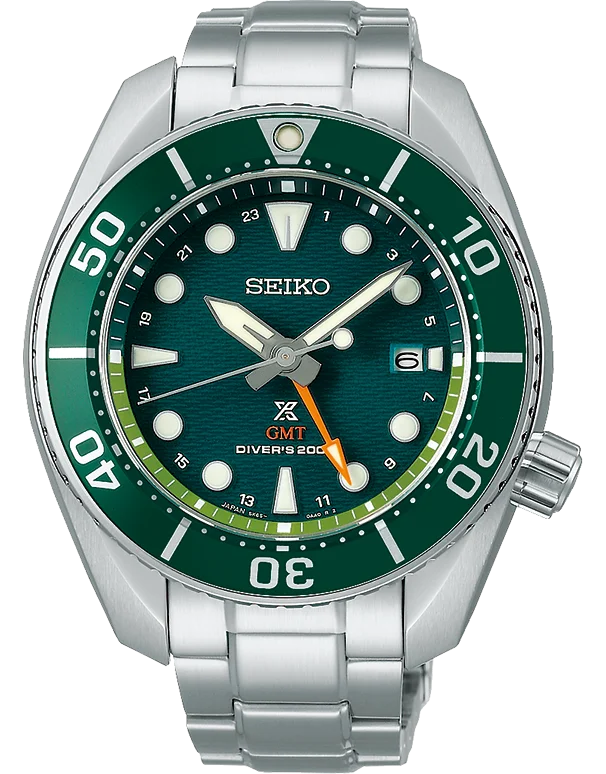 men's watches with bold, modern designs and eco-friendly bands -Seiko - Prospex Men's Solar Divers 200M SUMO GMT - SFK003J - 786402