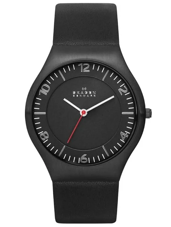 men's watches with intricate dial designs and precision movement -Skagen Analog Black Dial Men's Watch - SKW6113