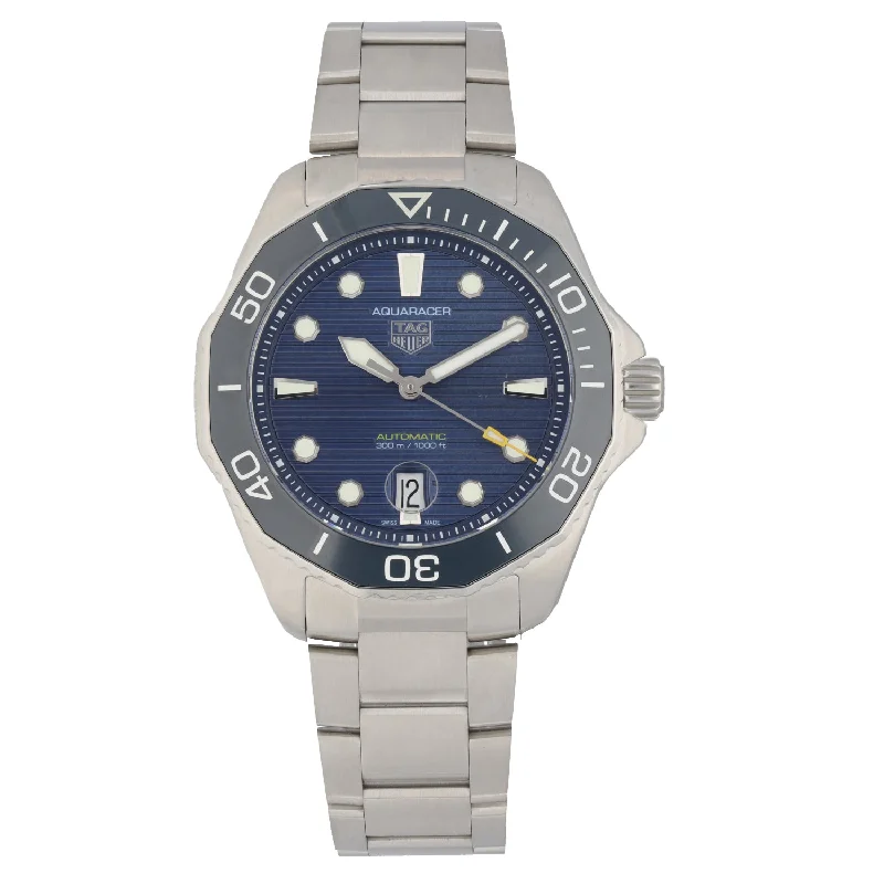 men's watches with leather straps and bold digital features -Tag Heuer Aquaracer WBP201B 43mm Stainless Steel Watch