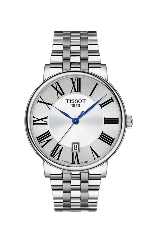 men's watches with intricate dial designs and precision movement -Tissot Carson Premium Silver Stainless Steel Gents Watch T1224101103300