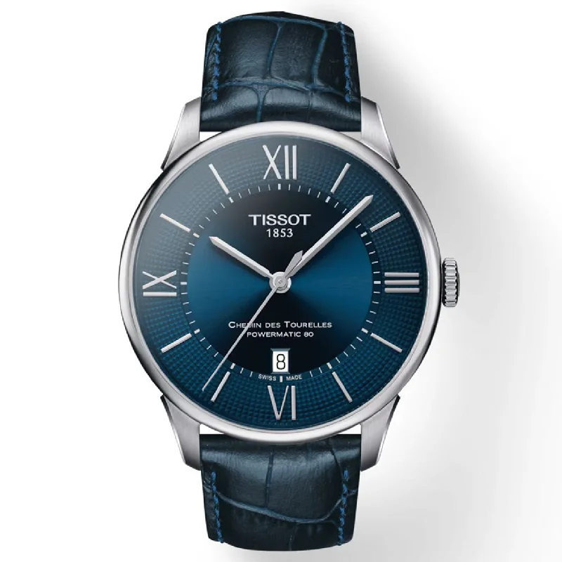 men’s watches with large cases and bold numbers on dials -Tissot T-Classic Blue Dial Men 42mm