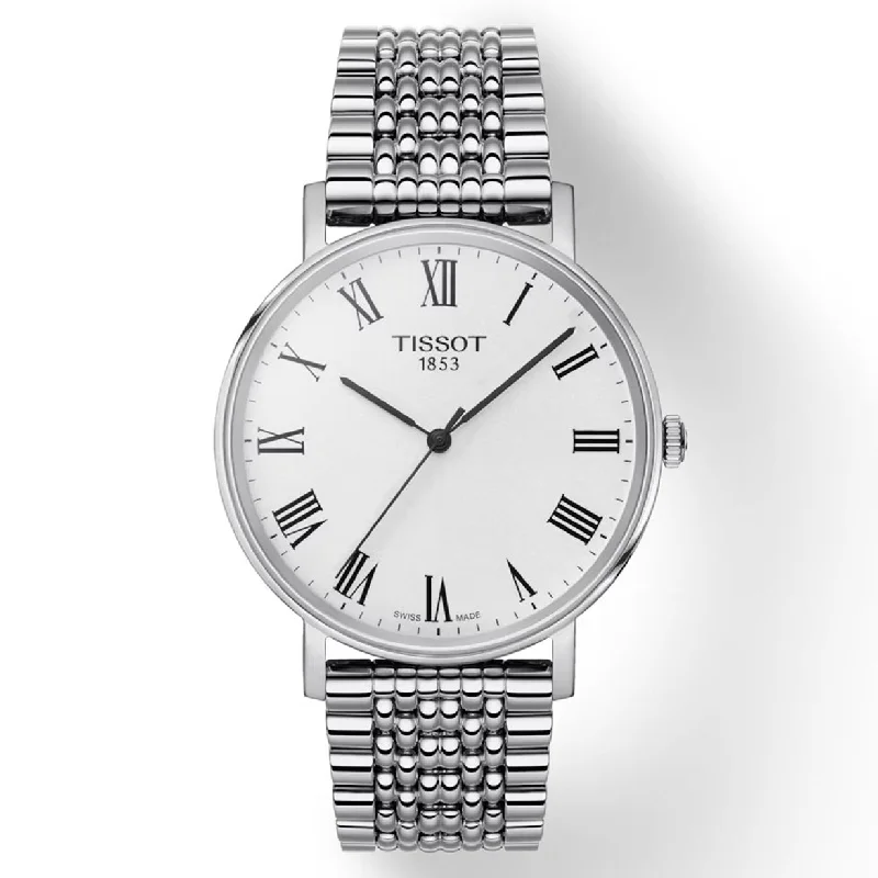 men's watches with classic round faces and leather straps -Tissot T-Classic Silver Dial Men 38mm