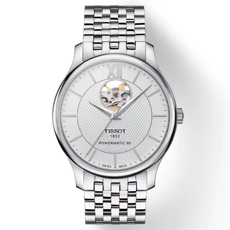 men’s watches with sleek, minimalist dials and stainless steel cases -Tissot T-Classic Silver Dial Men 40mm