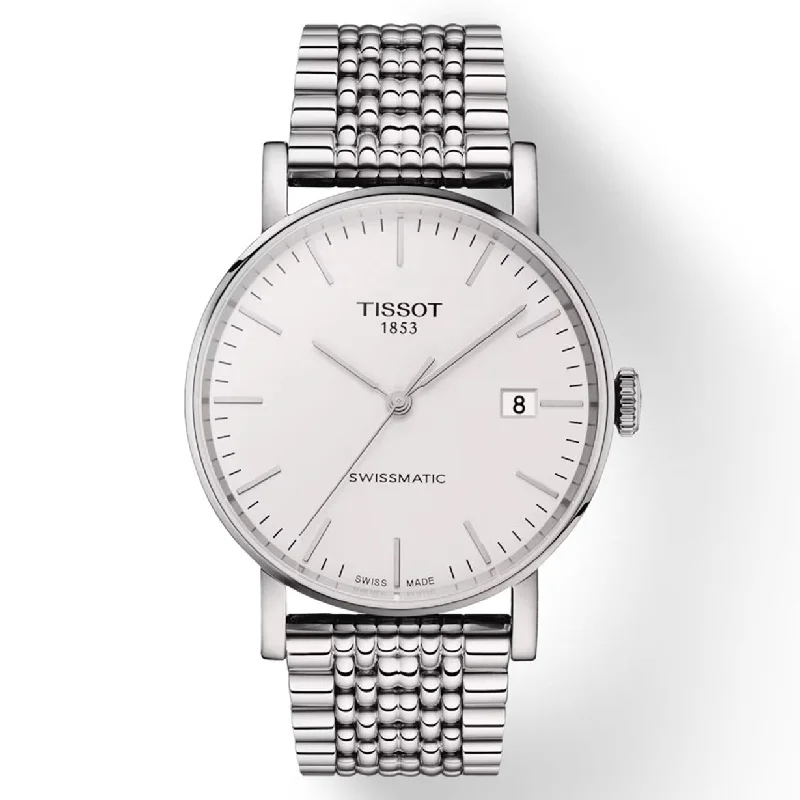 high-tech digital watches for men with fitness and health tracking -Tissot T-Classic Silver Dial Men 40mm