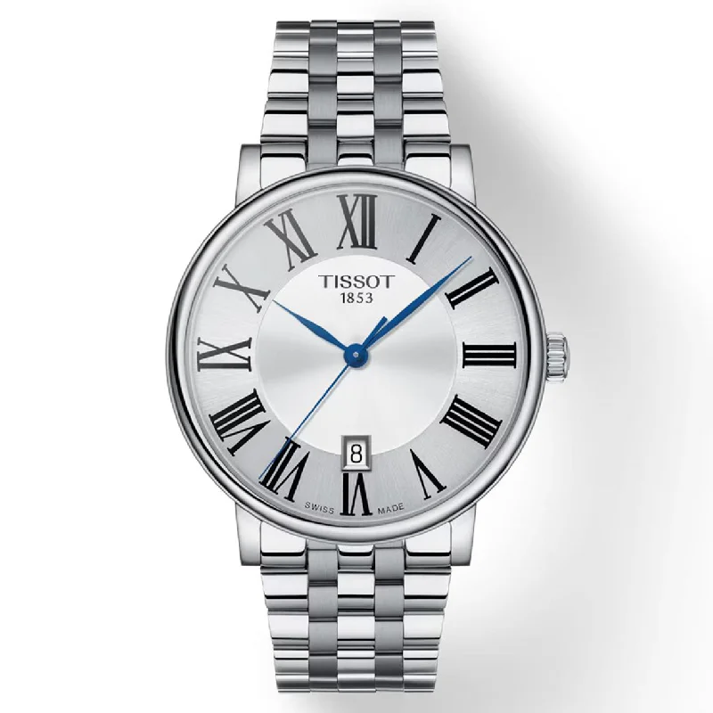 stylish watches for men with digital displays and fitness tracking -Tissot T-Classic Silver Dial Men 40mm