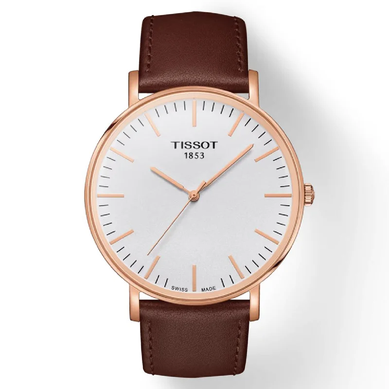 best luxury watches for men with sapphire crystal and automatic movement -Tissot T-Classic Silver Dial Men 42mm